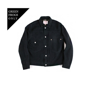 split leather pin-tuck jacket<br>-nvy-
